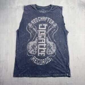 Red Chapter "Breathe/Music" Ambigram Tank Top Men's Large Distressed VTG Style